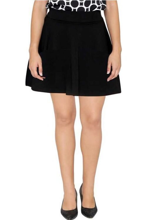 Chimp Women Solid A-line Black Skirt