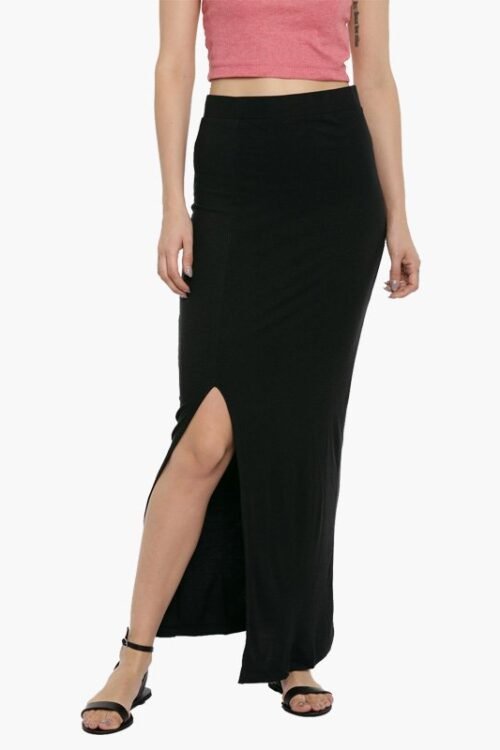 Women Black Solid Maxi Skirt