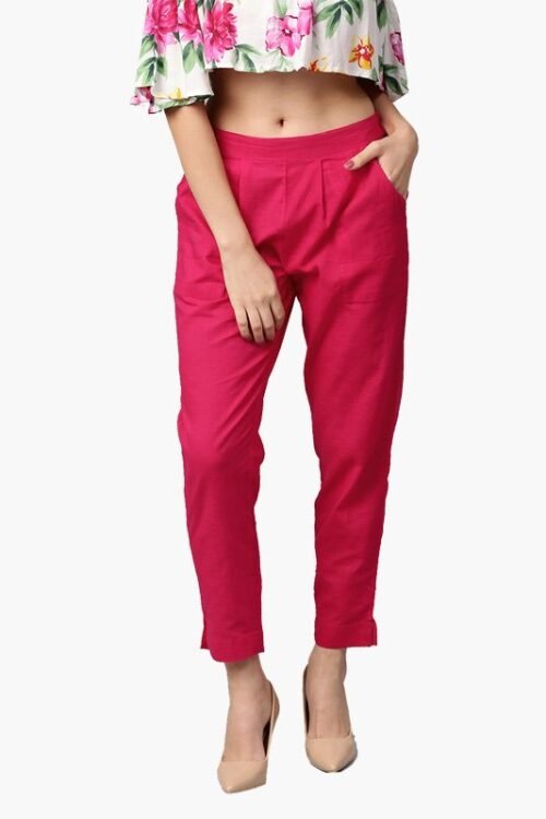 Women Pink Regular Trousers