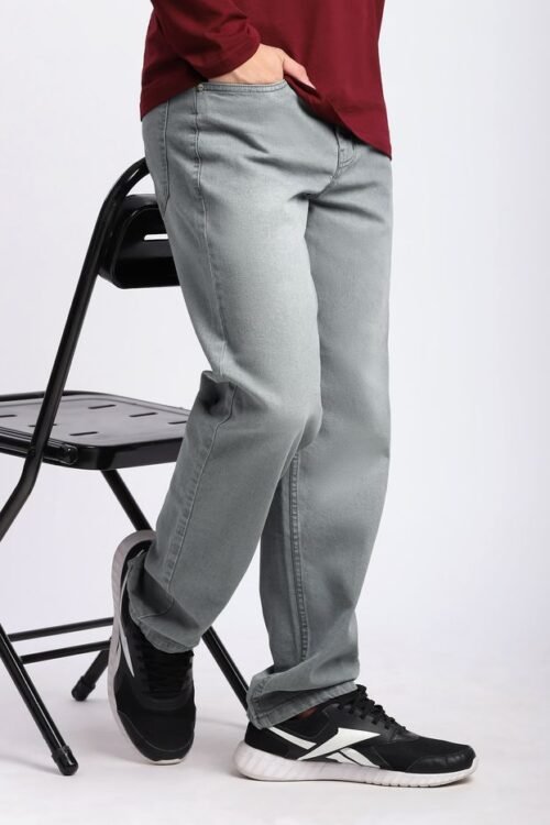 Light Grey Faded Regular Fit Jeans