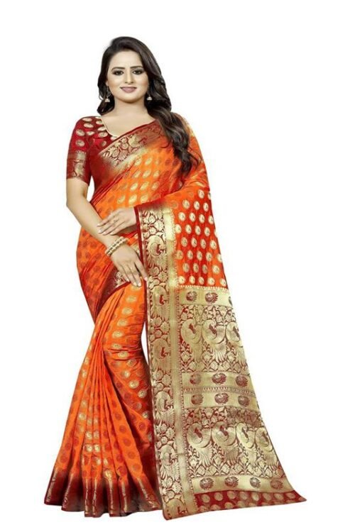 Embellished Kanjivaram Cotton Silk Saree