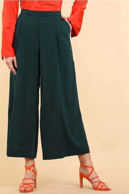 Regular Fit Women Grey Polyester Viscose Blend Trousers