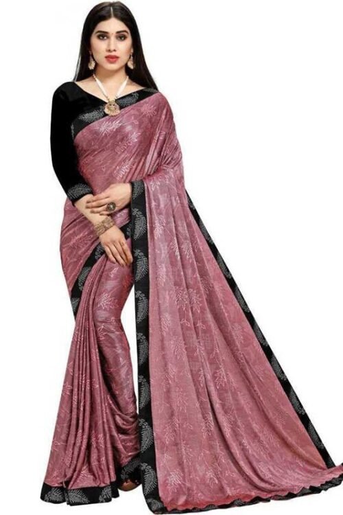 Embellished, Woven, Self Design Fashion Lycra Blend Saree  (Pink)